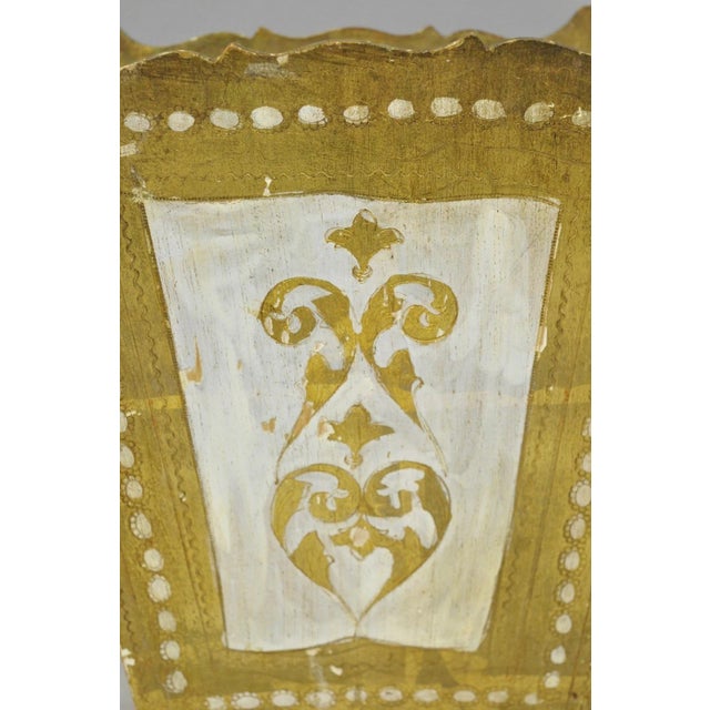 Hollywood Regency Vintage Italian Florentine Hollywood Regency Gilt Giltwood Wastebasket Trash Can For Sale - Image 3 of 17