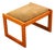 1960s Mid Century Danish Modern Ottoman Stool Brown Tan Fabric Rectangular Footrest For Sale