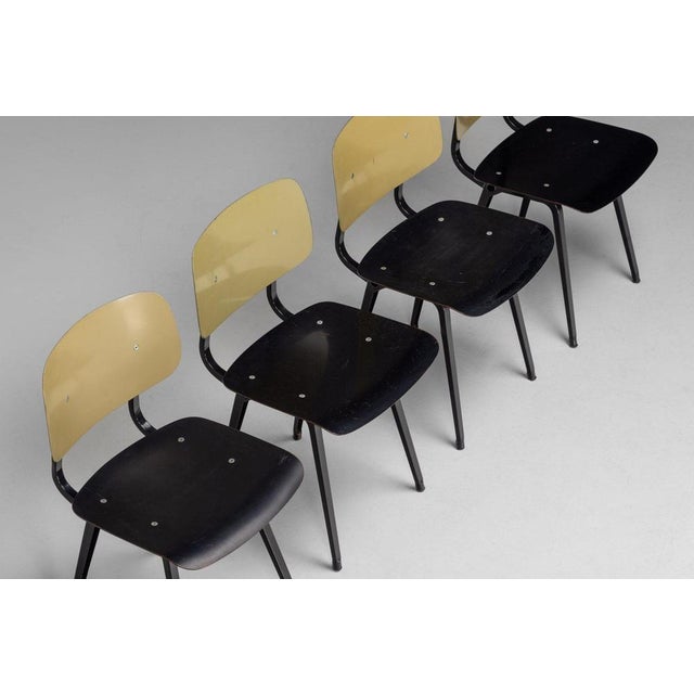Black Dutch Revolt Chairs by Friso Kramer for Ahrend De Cirkel, 1953, Set of 4 For Sale - Image 8 of 18