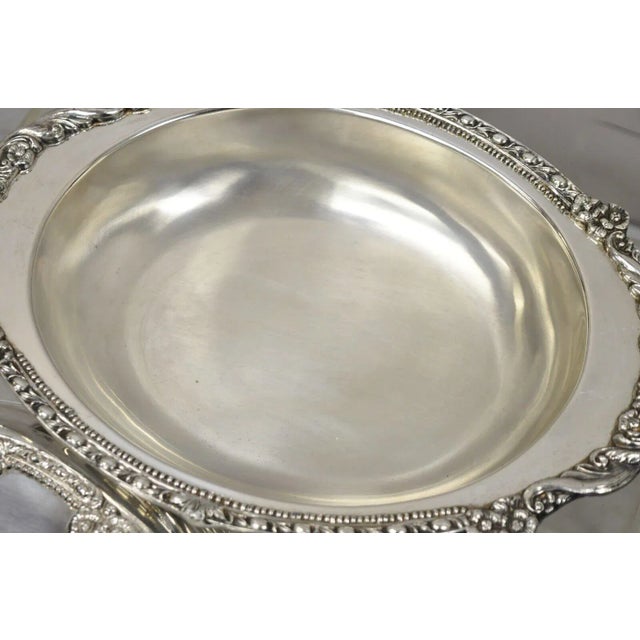 Vintage Silverplate Victorian Style Ornate Lidded Vegetable Serving Dish Platter For Sale - Image 10 of 12