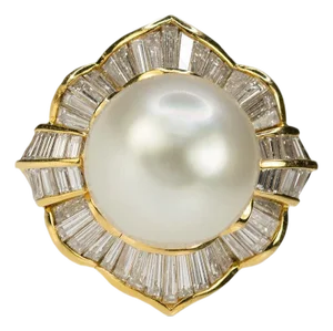 Late 20th Century 18k South Sea Pearl Ring, Size 6.5