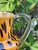 Orange Vintage Italian Style Leopard Spot Art Glass Pitcher For Sale - Image 8 of 12