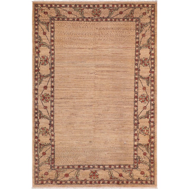 Modern Gabbeh Beige/Rust Wool Rug - 5'11'' X 9'0'' For Sale - Image 10 of 10