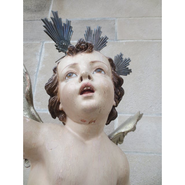 Antique Wooden Putti Sculpture Italy Mid 19th For Sale - Image 17 of 18