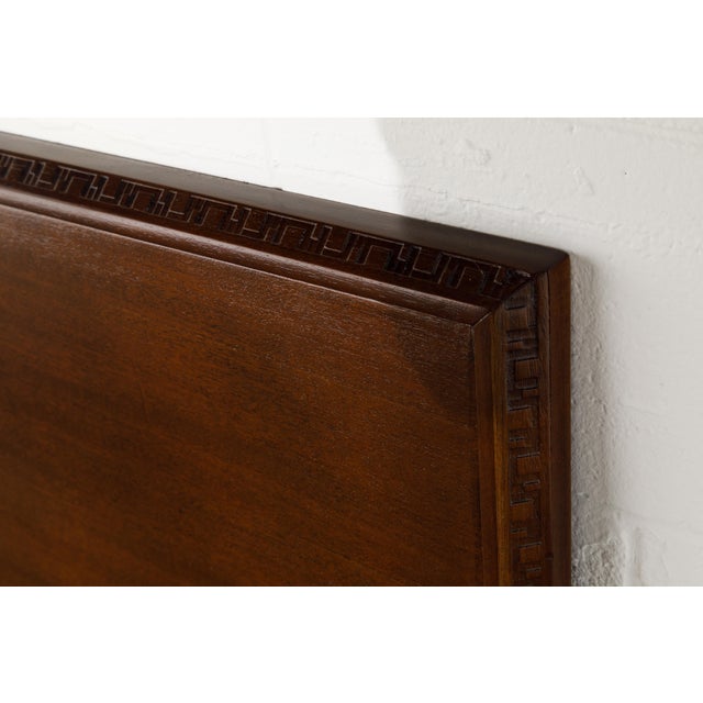 1950s Taliesin' Mahogany Twin Sized Bed Headboard by Frank Lloyd Wright, 1955, Signed For Sale - Image 5 of 12