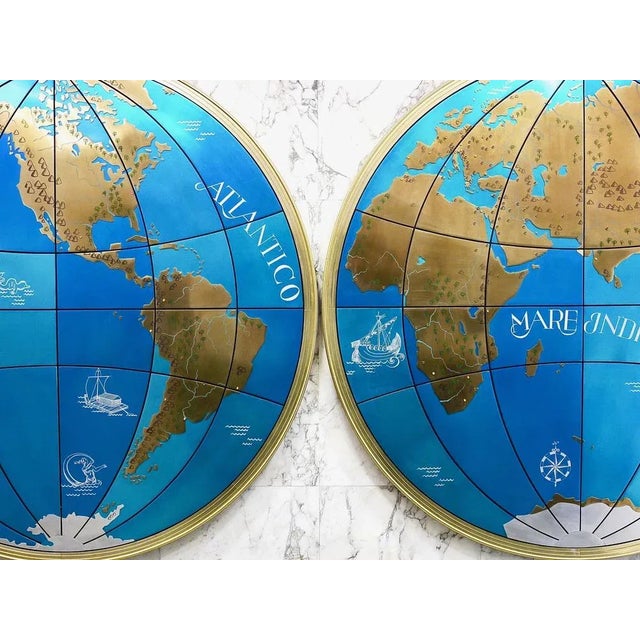 Large Mid-Century Austrian World Map Wall Globe, 1950s For Sale - Image 9 of 11