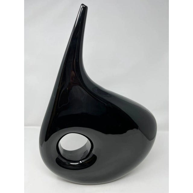 Contemporary "Black Hole" Murano Glass Vase by the Vivarini Furnace For Sale - Image 9 of 11