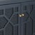 Metal Matthew Izzo Home Claire Matte Navy Lacquer Four Door Buffet With Brass Knobs - Painted Trellis Design Cane Doors For Sale - Image 7 of 12