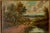 A charming 19th century British oil painting depicting a peaceful countryside landscape with a shepherd leading sheep...