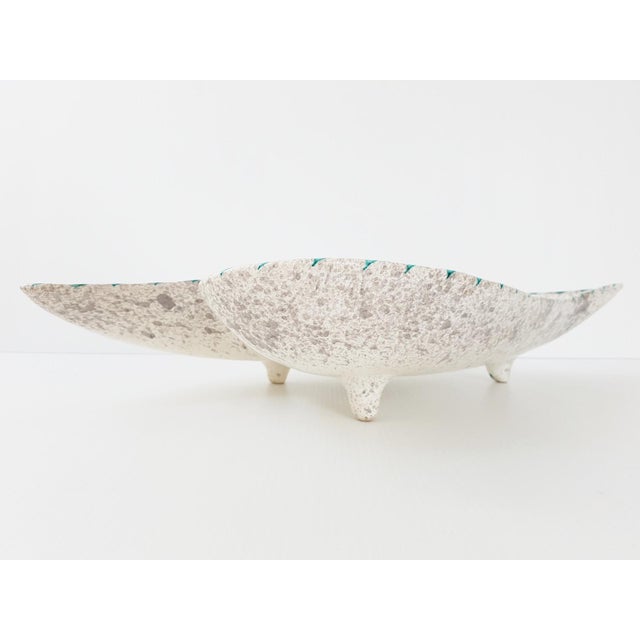 Mid-Century Modern Vintage French Tripod Fruit Bowl in Ceramic by A. Borty for Vallauris, 1950 For Sale - Image 3 of 8