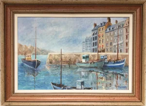 Jean-François Cugnier, Auray, Return to Port, Oil on Canvas