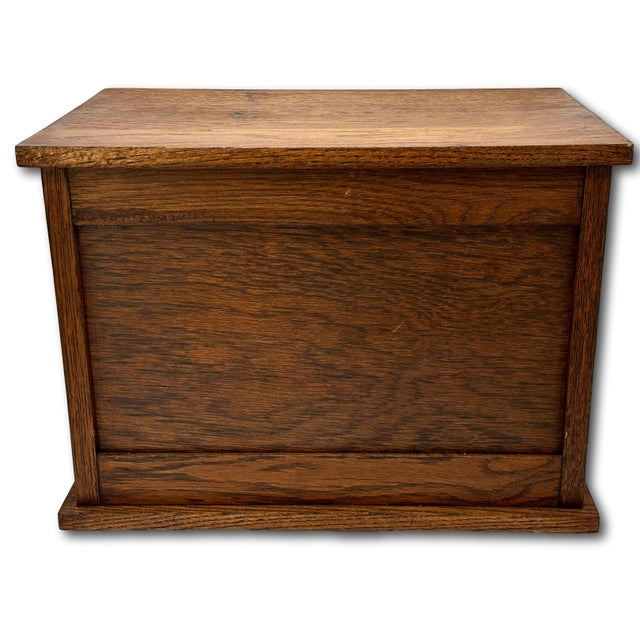 Unusual Antique American Solid Oak Table - Desk Top "Roll Front" Organizer & File Cabinet Circa 1900 For Sale - Image 15 of 18