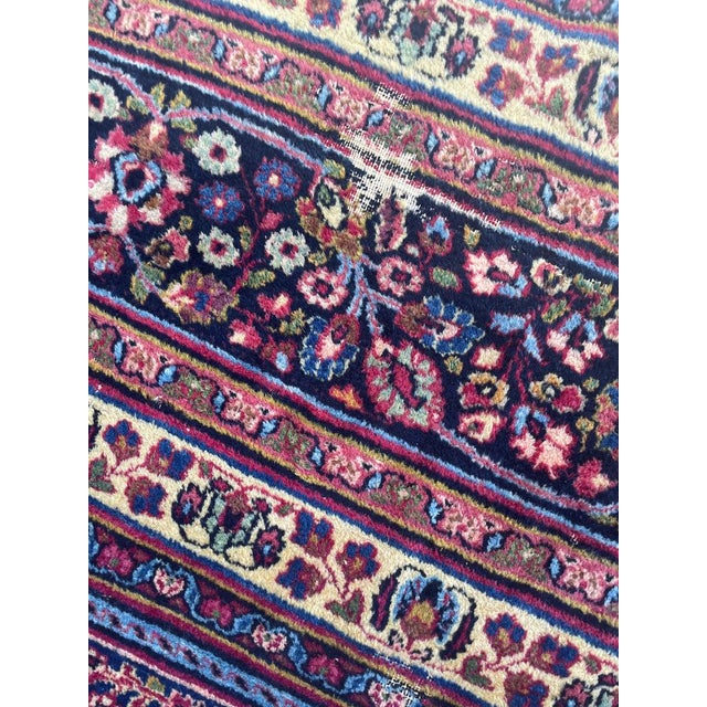 Antique Classical Piece with Signature Jewel Tones with Lime Greens Rug 10 x 13.4 For Sale In Milwaukee - Image 6 of 18