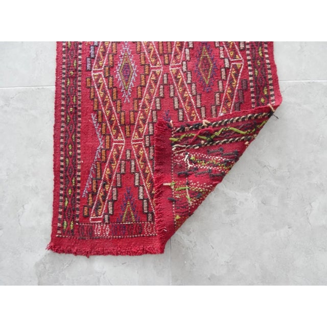 Textile Vintage Geometrical Turkish Cicim Kilim Rug 1′7″ × 2′6″ For Sale - Image 7 of 8