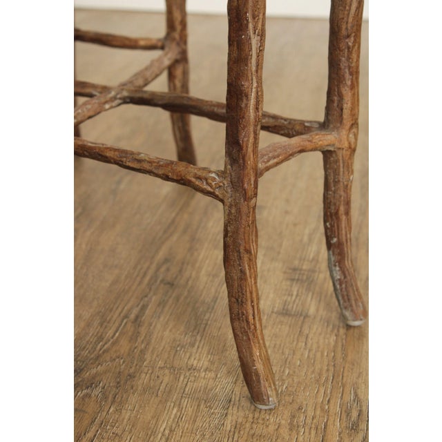 Late 20th Century Glass Top Faux Bois Coffee Table For Sale - Image 11 of 12