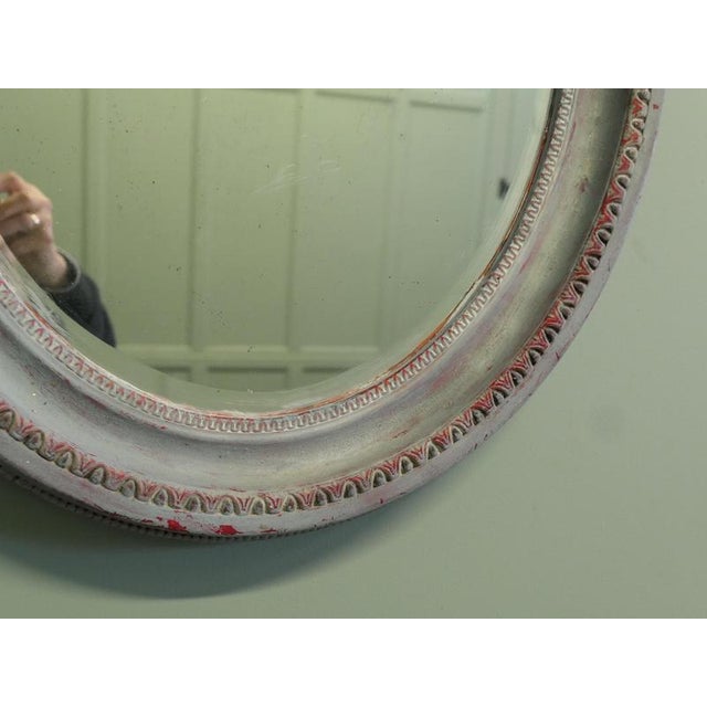 Victorian Oval Overpainted Wall Mirror For Sale - Image 5 of 8