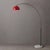 Half Dome 92" Mid Century Floor Lamp in Red/Black - White Marble Base For Sale In Los Angeles - Image 6 of 7