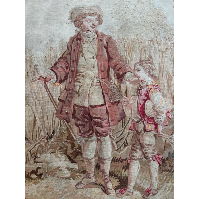 Mid-19th Century French Figural Tapestry Depicting Children in Pastoral Landscape For Sale - Image 4 of 8