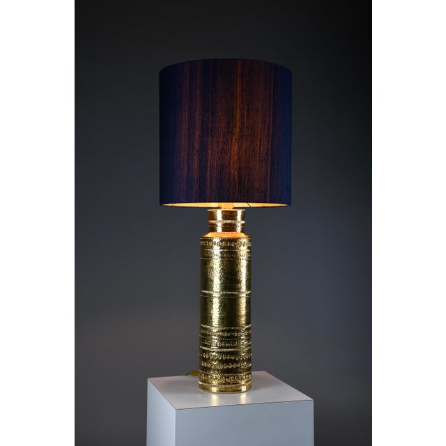 Gilded Table Lamp by Aldo Londi for Bitossi, 1960s For Sale - Image 10 of 11
