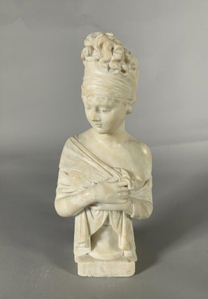 Marble Sculpture Bust of Madame de Récamier after Joseph Chinard (1756-1813), 19th Century