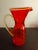 1960s 1960s Amberina Glass Hobnail Pitcher With Clear Applied Handle For Sale - Image 5 of 6