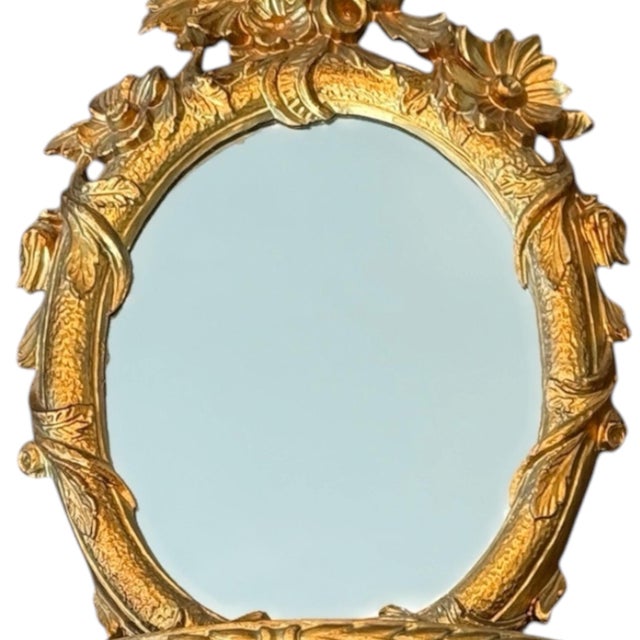 Vintage Italian Florentine Gilt Mirror Wall Shelves - A Pair For Sale - Image 4 of 7