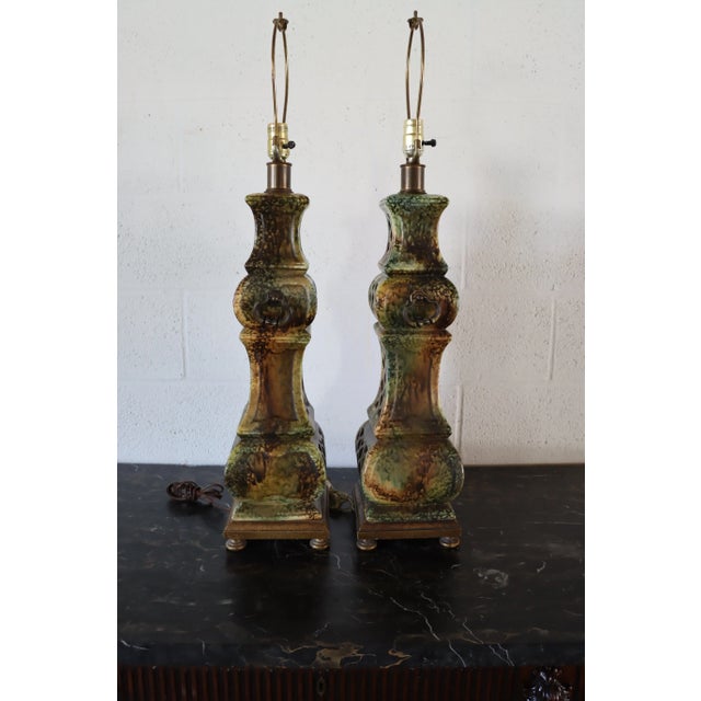 Mid-Century Modern Mid Century Pierce Cut Lamps/Pair For Sale - Image 3 of 7