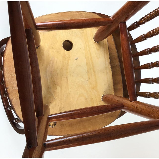 Windsor Style Wood Bar Stools a Pair For Sale - Image 12 of 13