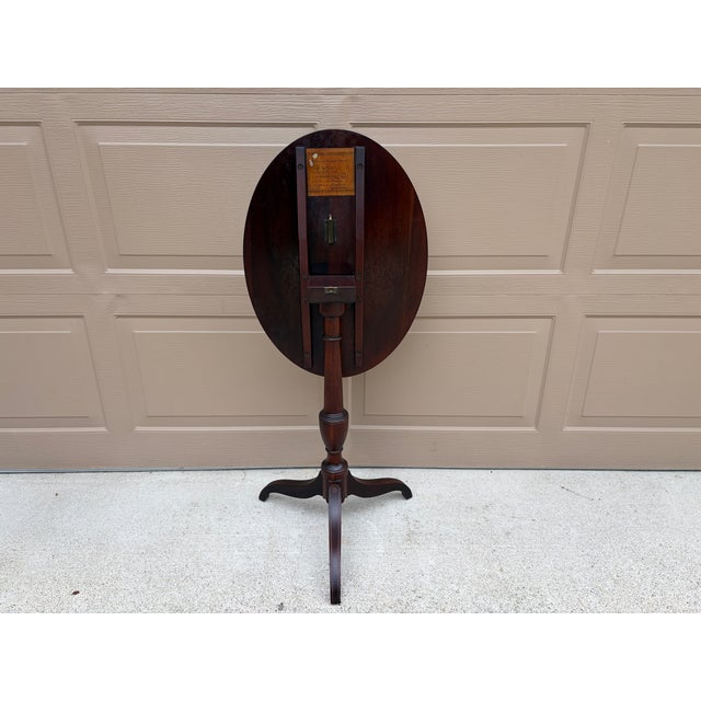 1938 American Museum Collection Federal Mahogany Tilt-Top Table With Eagle Inlay For Sale - Image 16 of 17