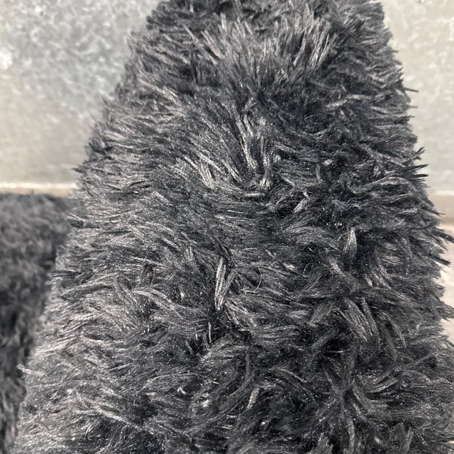 Skyline Furniture Black Faux-Fur Slipper Chair + Acrylic Legs For Sale - Image 9 of 12