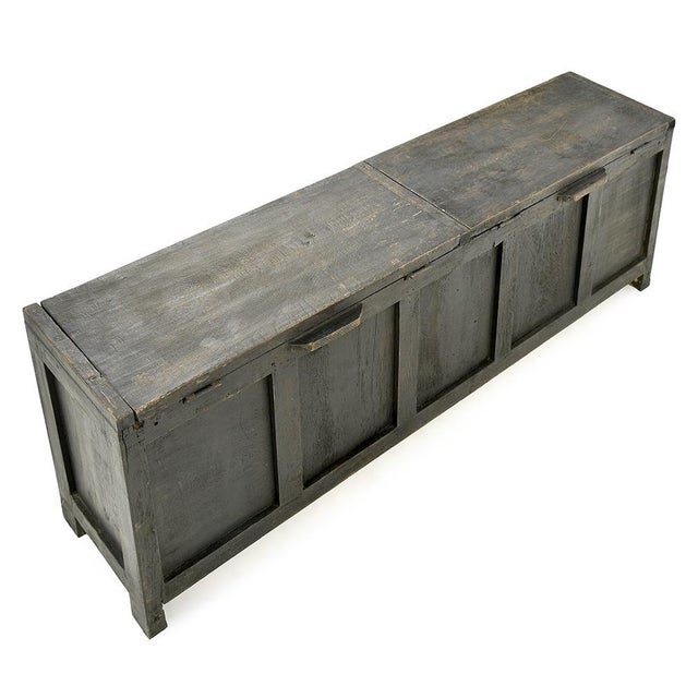 Glazed Wooden Chest with Patina For Sale - Image 4 of 8