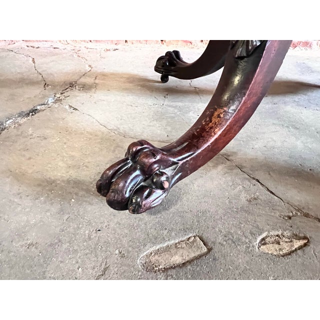 1950s Vintage English Mahogany With Rosewood Banding Pedestal Tilt Top Table For Sale In New York - Image 6 of 12