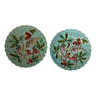 Vintage Bird-Shaped Earthenware Plates, Set of 2 For Sale