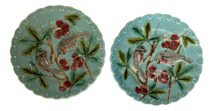 Vintage Bird-Shaped Earthenware Plates, Set of 2