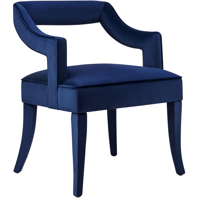 Navy Blue Tiffany Navy Velvet Chair For Sale - Image 8 of 8