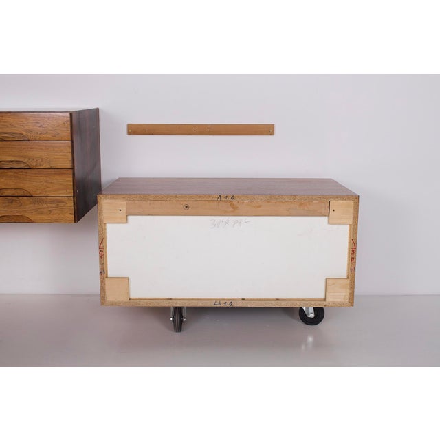 Wall-Mounted Hanging Sideboard in Rosewood, 1960s For Sale - Image 10 of 12