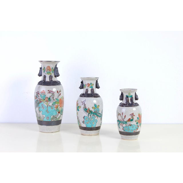 Japanese Ceramic Vases, Early 1900s, Set of 3 For Sale - Image 12 of 12