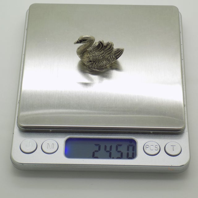 Vintage Italian Silver 800 Swan Miniature Figurine, 1960s For Sale - Image 9 of 12