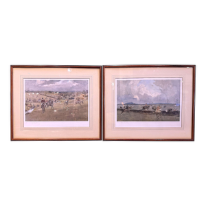 Pair Original Framed Equestrians Colored Prints Signed Lionel Edwards Dated 1926