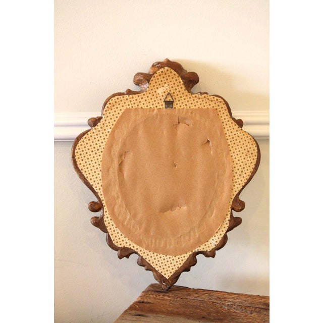 Gold Authentic Vintage Italian Florentine Gilt Mirror For Sale - Image 8 of 9