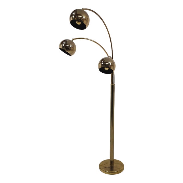 Brass Arc Lamp by Goffredo Reggiani for Guzzini, 1960s For Sale