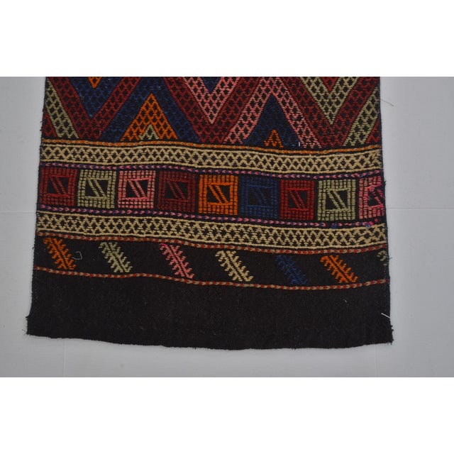 Onyx 1950s Geometric Oushak Hallway Runner For Sale - Image 8 of 10