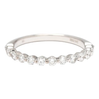 0.40ctw Diamond Band Ring, 18k White Gold, Ring Size 6.25, Stackable For Sale