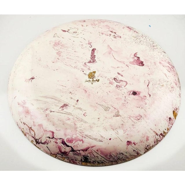 Mid-Century Modern Mid Century Sascha Brastoff Surf Ballet Dinner Plate - Pink & Gold For Sale - Image 3 of 4