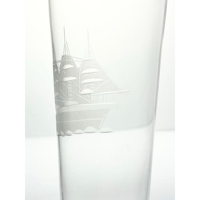 Glass 1990s Toscany “Clipper Ship” Set of 3 Pilsner Beer Glasses For Sale - Image 7 of 8