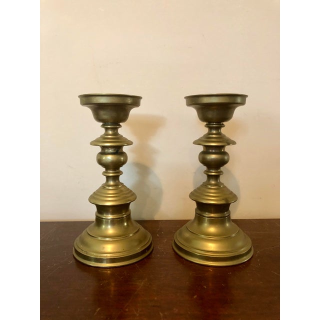 MidCentury HandMade in Taiwan Republic of China Brass Candlesticks