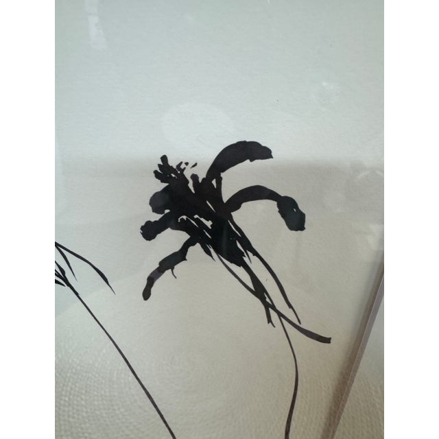 Isabel Wyatt Black Flower Original Painting, Signed For Sale - Image 9 of 12