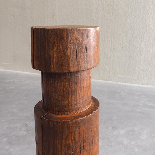 Vintage Sculptural Wood Pedestal, 1950s For Sale - Image 11 of 13