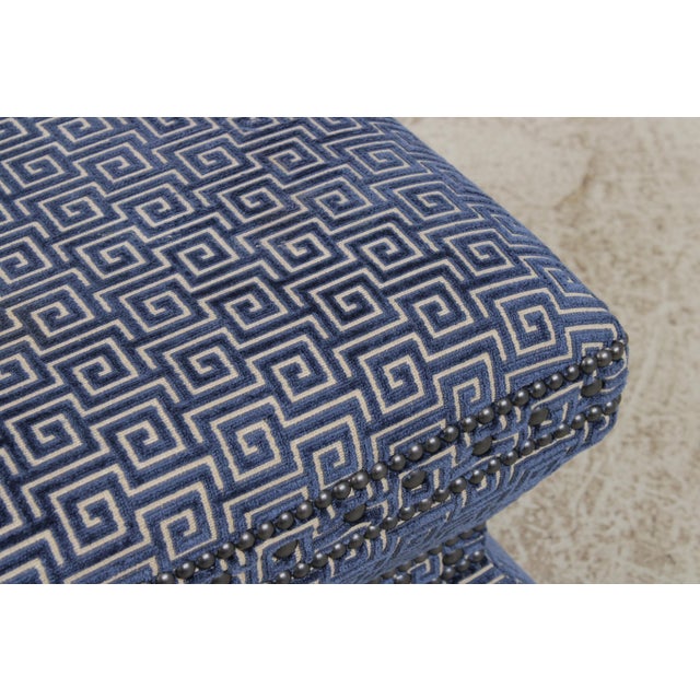Lexington Greek Key Design Rolling Ottoman For Sale In Philadelphia - Image 6 of 14