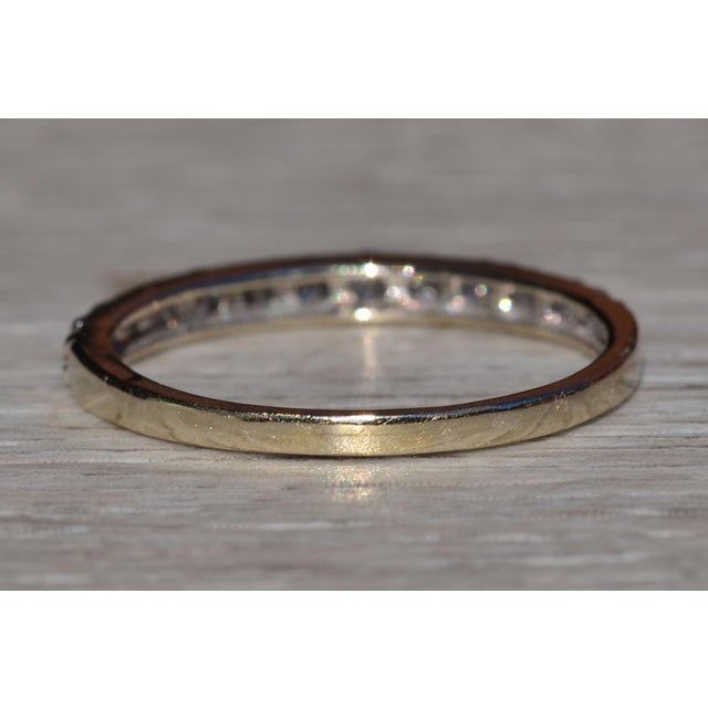 Shared Prong White Gold Natural Diamond Stackable Band For Sale In Philadelphia - Image 6 of 10